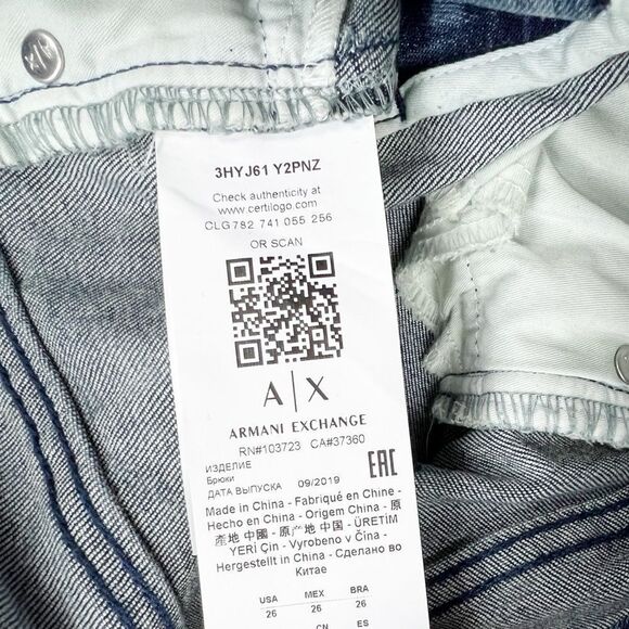 AX Armani Exchange J61 Super Skinny Capri Jeans Size 26 - Picture 8 of 8
